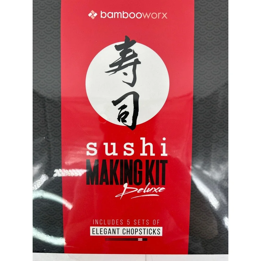 Bambooworx Deluxe Sushi Making Kit 2 Rolling Mats Paddle Spreader 5 Chopsticks